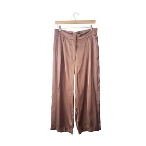 Abercrombie & Fitch High Rise Tailored Wide Leg Satin Pants Size 14S